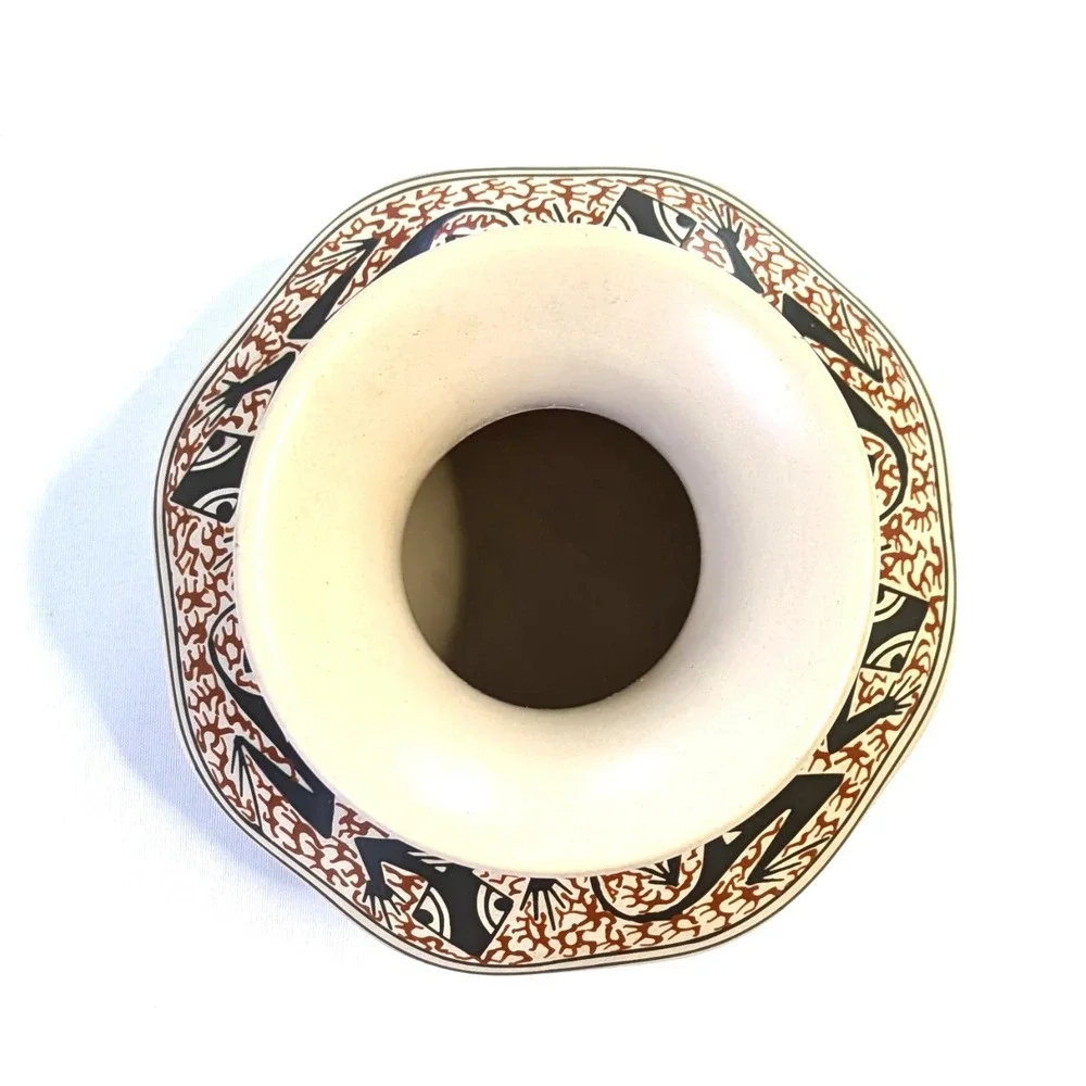 Nancy Heras de Martinez Mata Ortiz Pottery Lizard Mexican Ceramic Signed 4.5